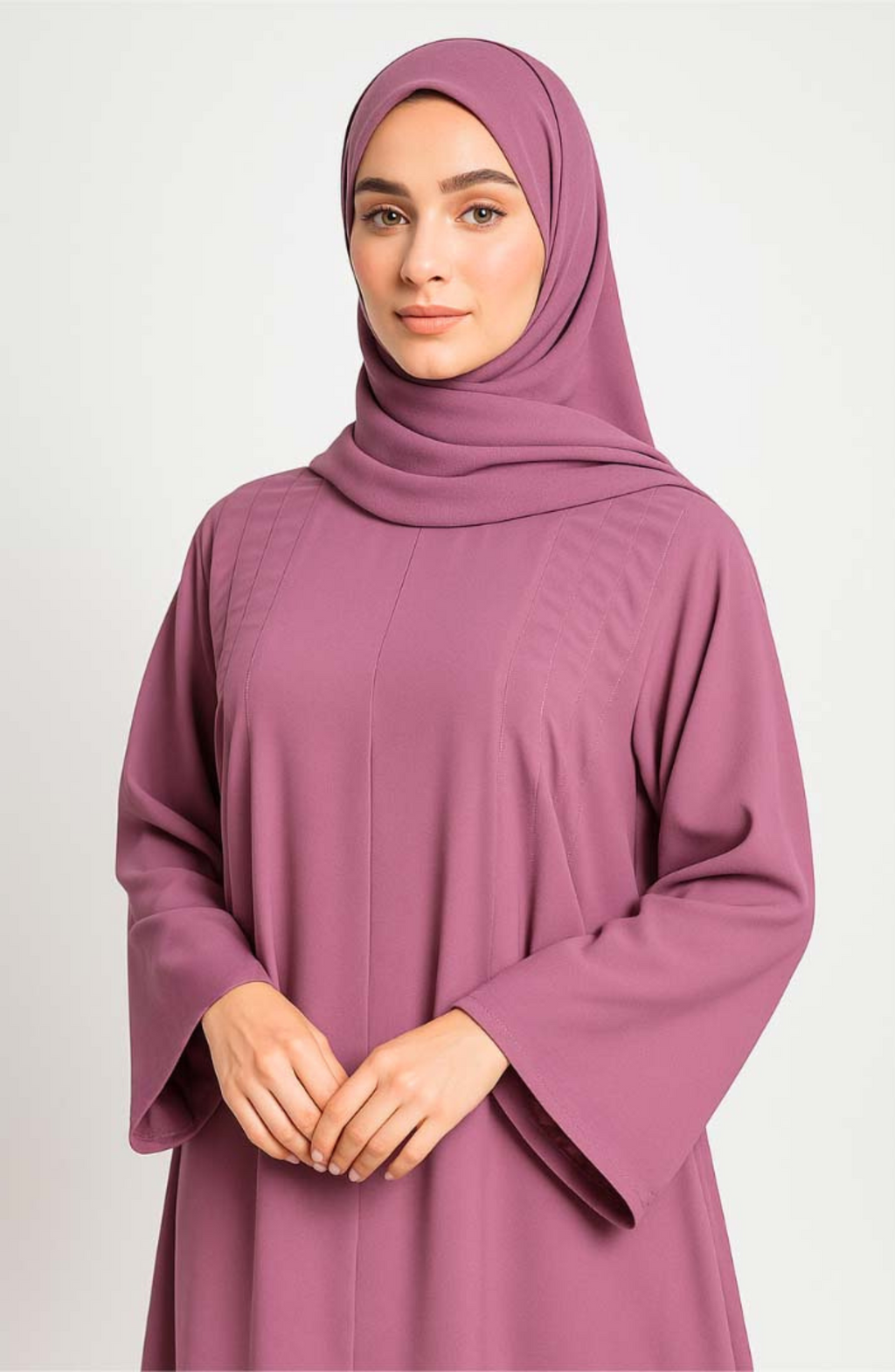 EIRA – Premium Dusty Rose Modest Abaya | Free Size | AARUH