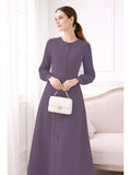 LINA LAVENDER – Premium Lavender Button Front Abaya | Round Neck | Without Hijab | Free Size | AARUH