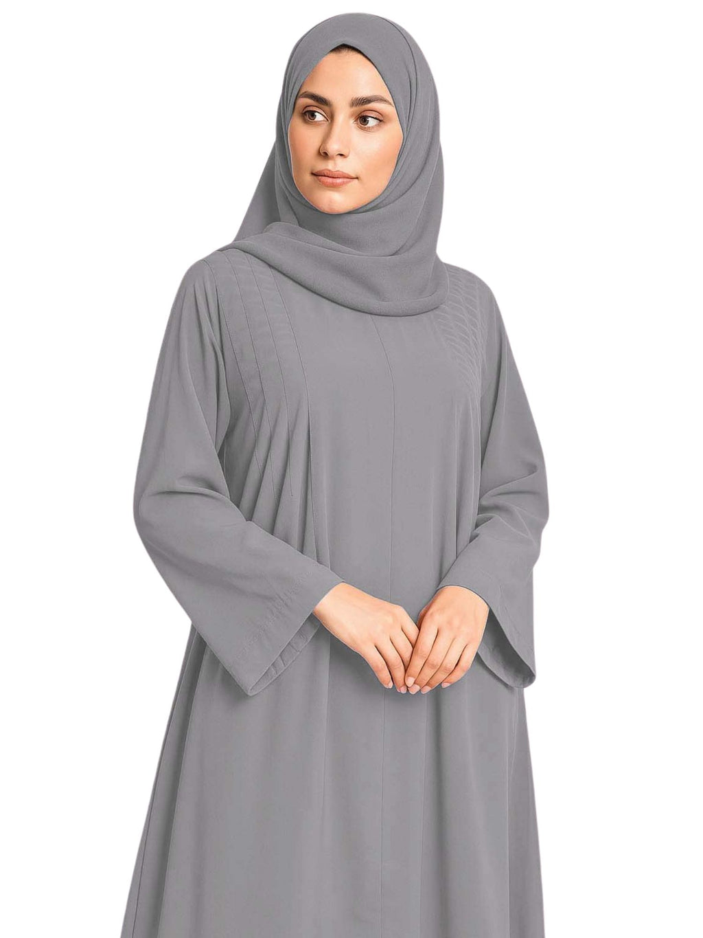 EIRA LIGHT GREY – Premium Light Grey Modest Abaya | Free Size | AARUH
