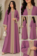 Pink Contrast Abaya Elegant Two-Tone Modest Wear | AARUH Fashion & Fabrics