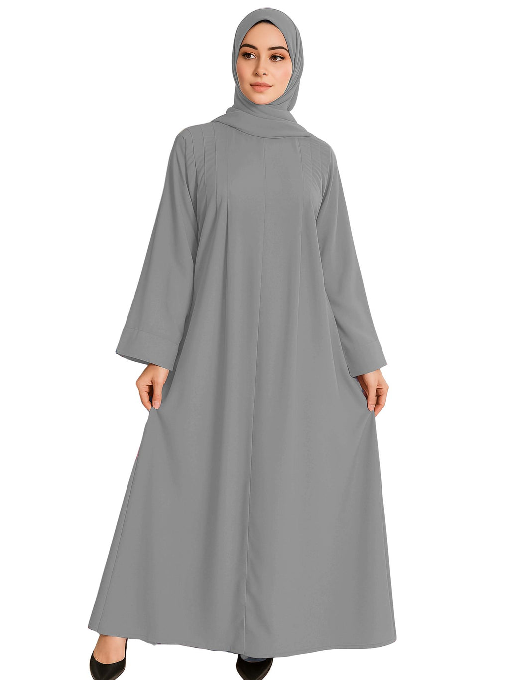 EIRA LIGHT GREY – Premium Light Grey Modest Abaya | Free Size | AARUH