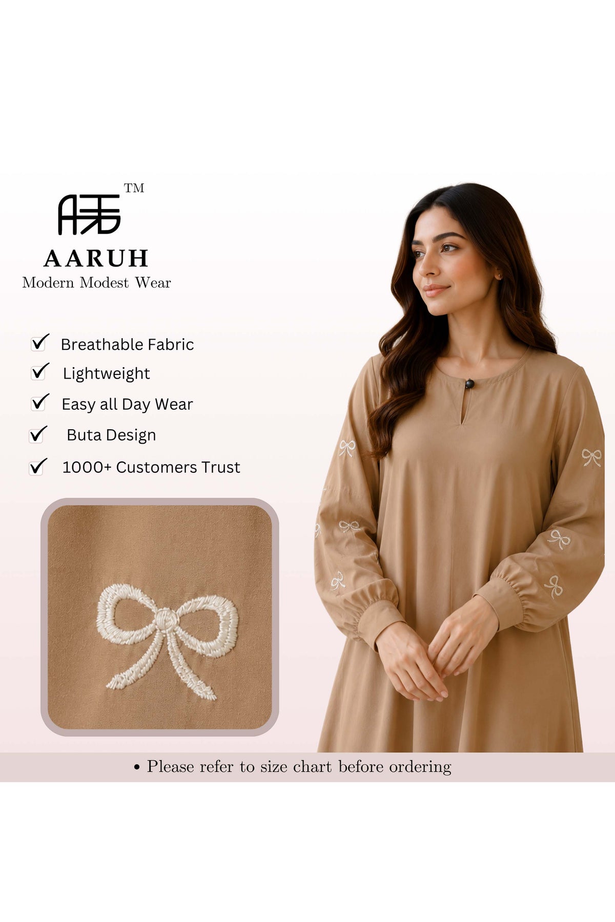 Elegant A-Line Maxi Dress with Bow Embroidered Sleeves