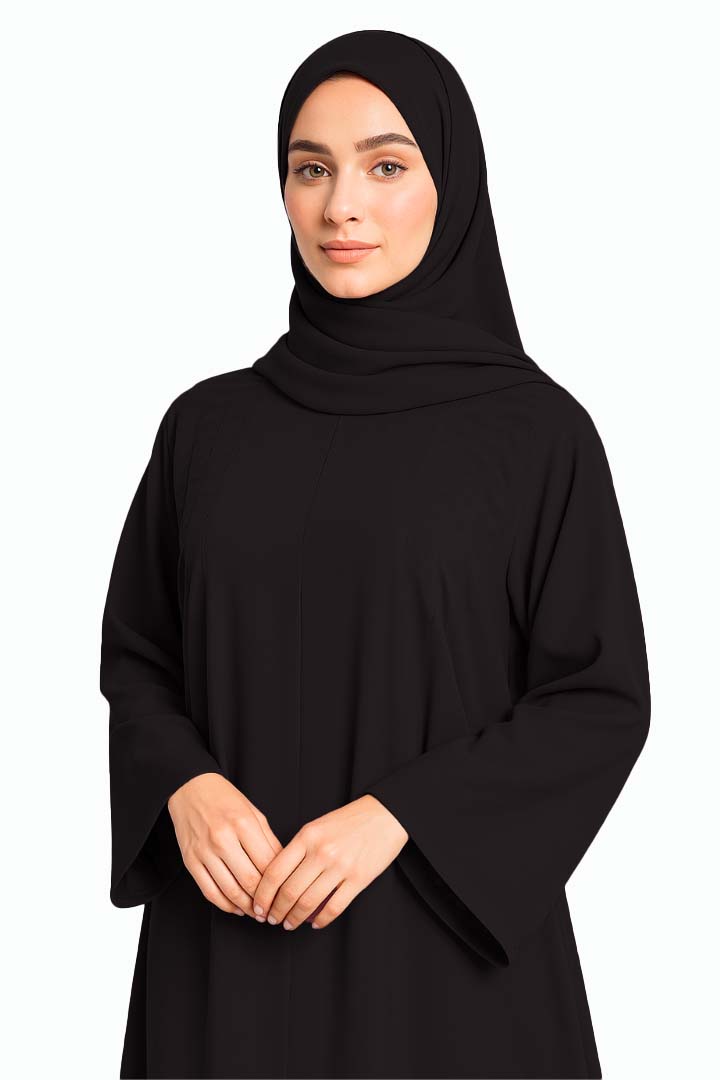 EIRA BLACK – Premium Black Modest Abaya | Free Size | AARUH