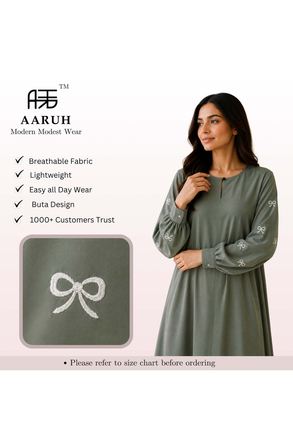Elegant A-Line Maxi Dress with Bow Embroidered Sleeves