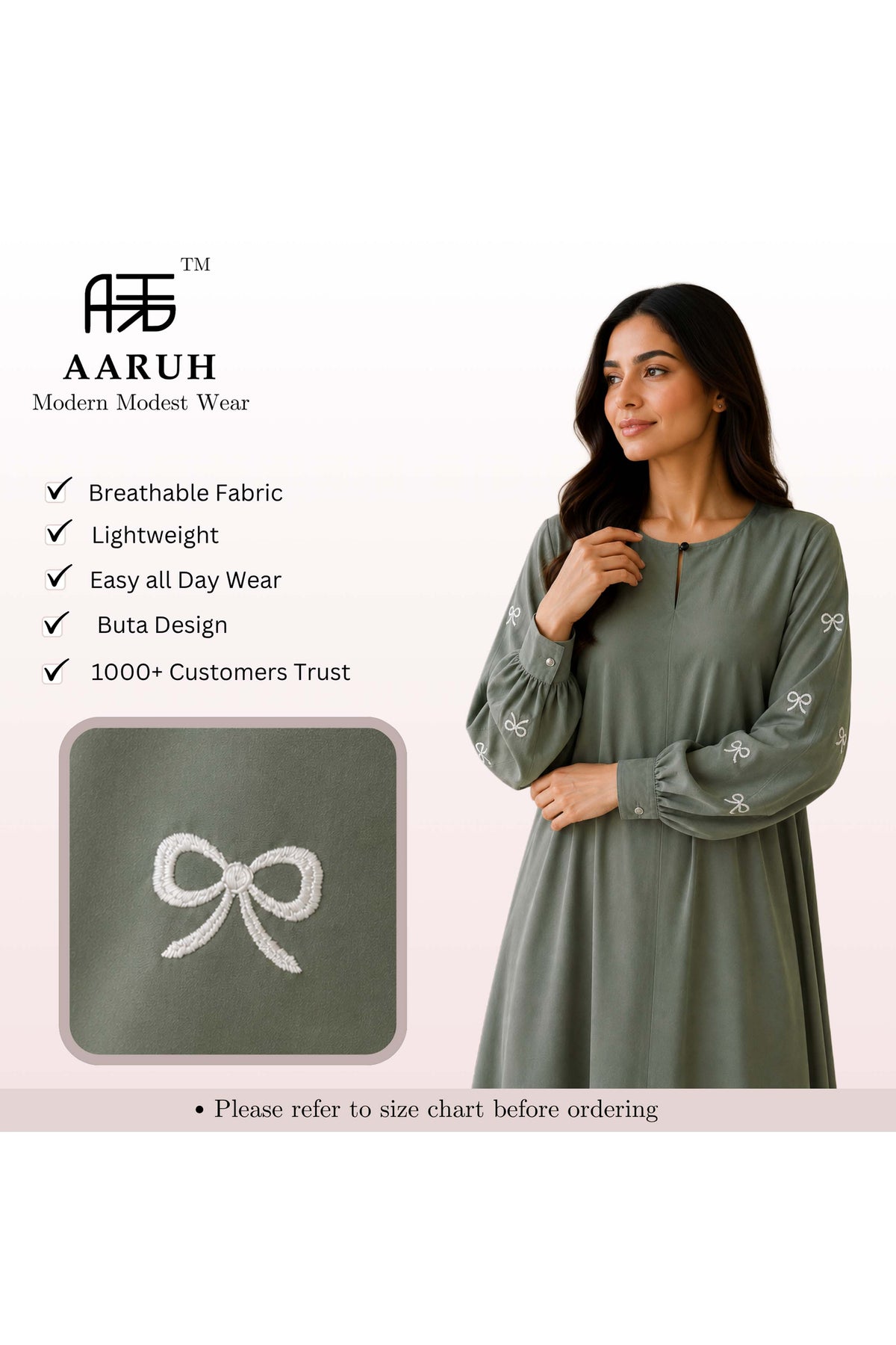Elegant A-Line Maxi Dress with Bow Embroidered Sleeves